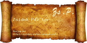 Zsidek Péter névjegykártya