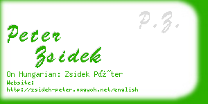 peter zsidek business card